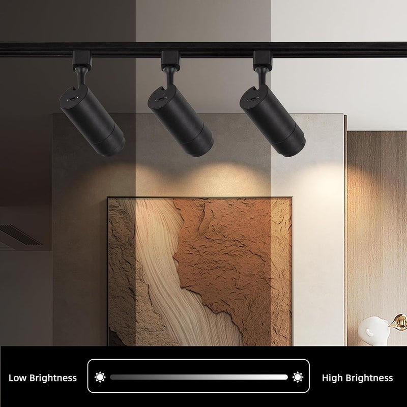 Ajbvp رؤوس إضاءة مسار LED قابلة للتعتيم 24 واط 5CCT 2700K/3000K/3500K/4000K/5000K، رؤوس إضاءة مسار H دائرية مفردة، شعاع قابل للتكبير من 15° إلى 60° مثالي لإضاءة الفن والمهام، (عبوة 3 - أسود - 5CCT) - Image 2